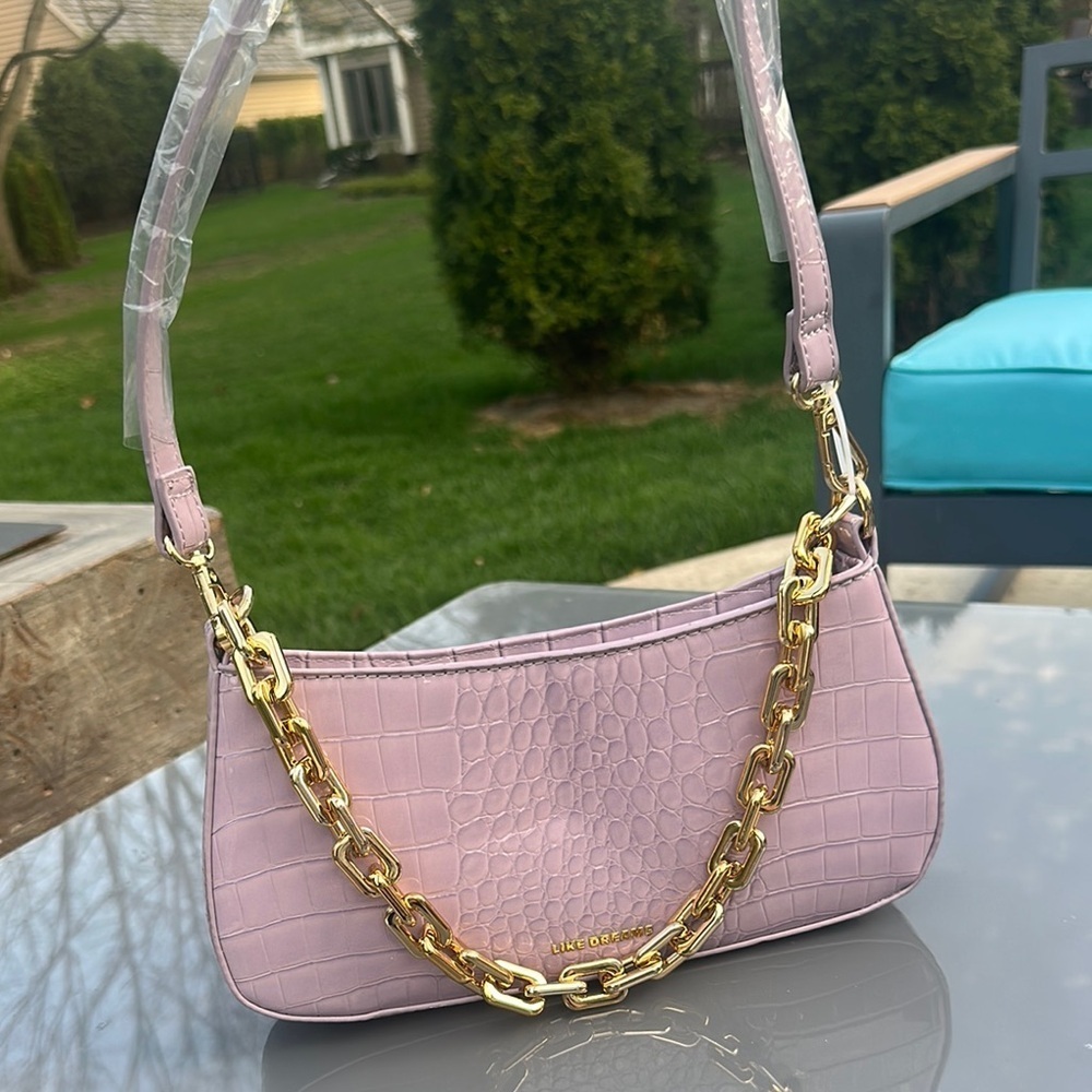 Like Dreams Pale purple Croc-Embossed Crossbody